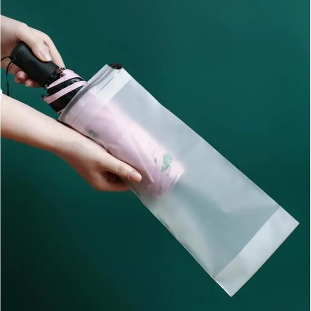 Пластиковый пакет Матовая Полупрозрачная сумка для хранения зонтиков Многоразовый Портативный чехол для хранения зонтиков на шнурке Органайзер для домашнего хранения