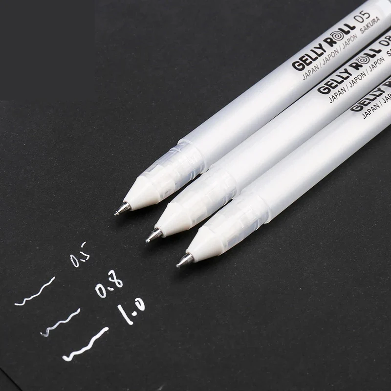 Гелевая ручка Sakura Gelly Roll Белого Цвета 0,5 мм 0,8 мм 1,0 мм High Light Marke Pen Черный Картон Art Painting Pen Белые Линейные Ручки