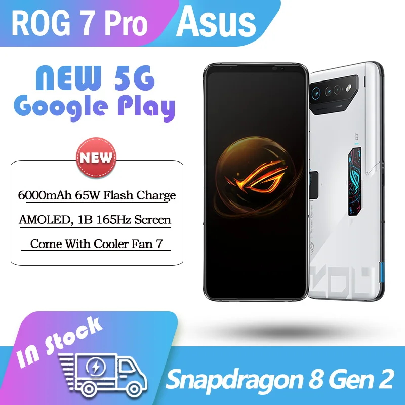 ASUS ROG Phone 7 Pro Смартфон Snapdragon 8 Gen2 5G с аккумулятором 6000 мАч, частотой 165 Гц, AMOLED, 16 ГБ оперативной ПАМЯТИ, 512 ГБ ПЗУ, игровой Google NFC, OTA, 65 Вт