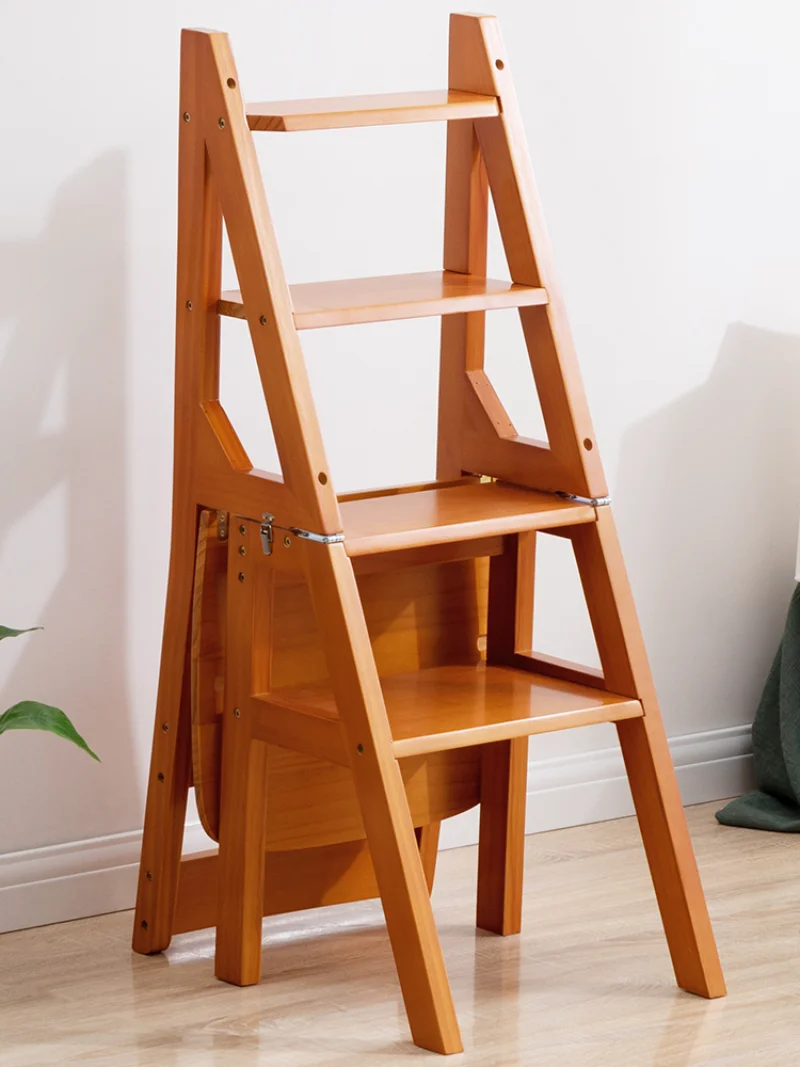 Стул-лестница из массива дерева, бытовой стул-лестница, Складной стул-лестница двойного назначения, лестница для подъема в помещении, Многофункциональная