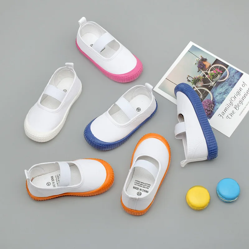 2023 Детская парусиновая обувь на резинке Для мальчиков и девочек, тканевая обувь с капюшоном, Противоударная обувь с цветочным рисунком, нескользящая обувь на мягкой подошве, детская обувь