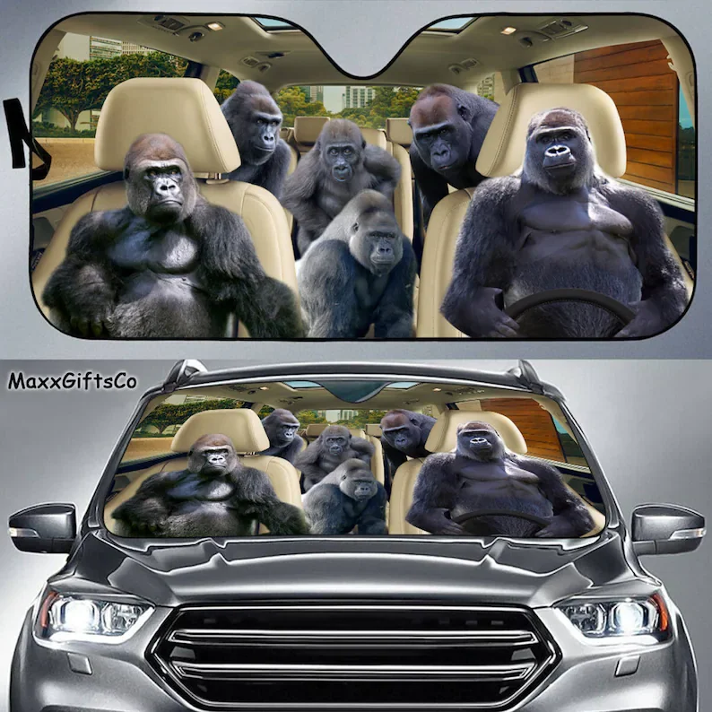 Солнцезащитный козырек для автомобиля Gorilla, лобовое стекло Gorilla, Семейный солнцезащитный козырек, Автомобильные аксессуары Gorilla, Украшение автомобиля, Подарок для папы, мамы