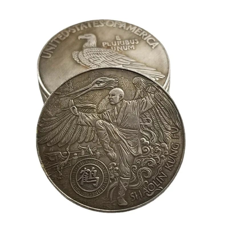Монета Американского странника с рисунком Журавля, Монаха и Орла, коллекция памятных монет, Поделки, Сувениры, Сувенирное украшение, Монета США