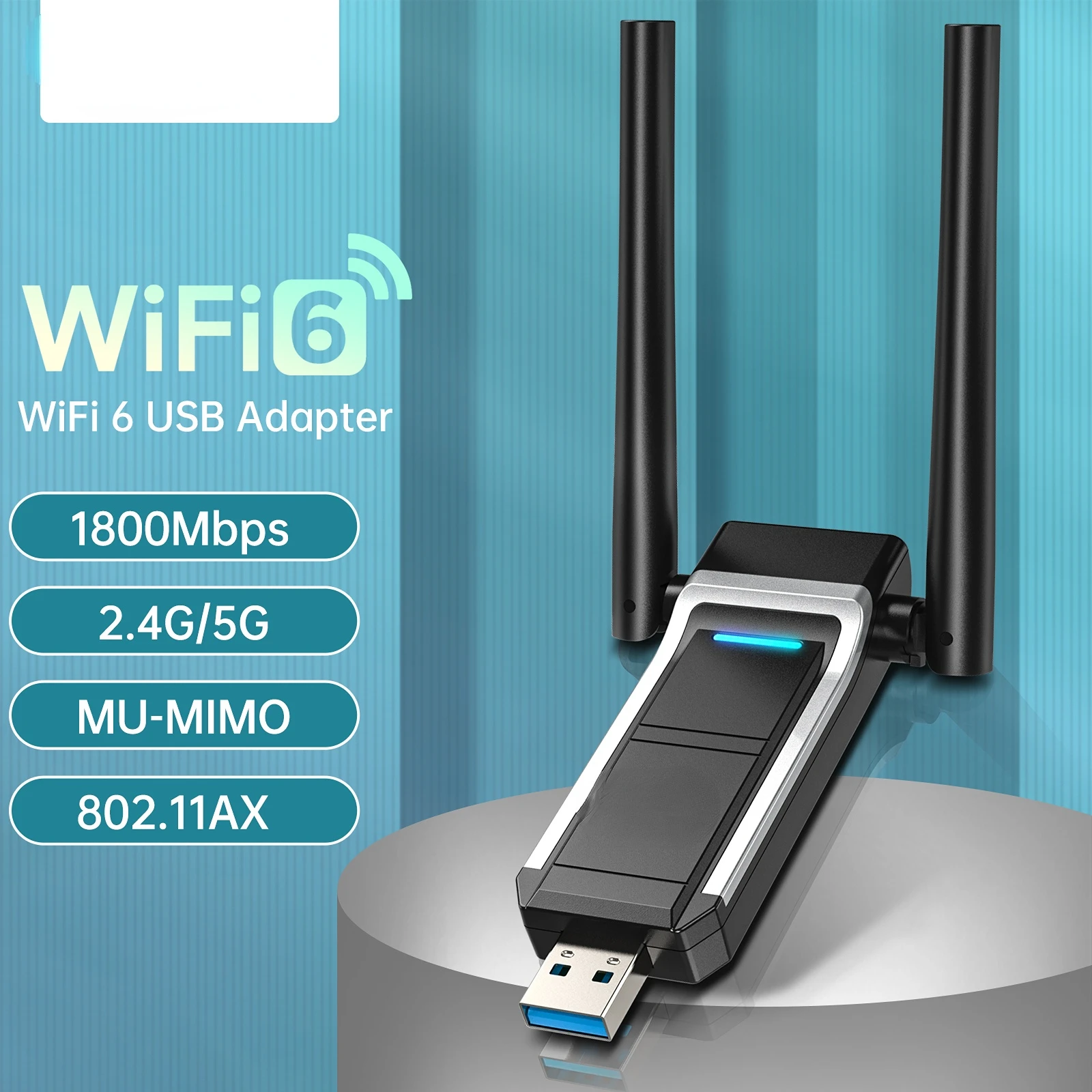 Высокоскоростной RTL8832AU ax1800 Мбит/с WiFi Адаптер WiFi 6 USB Беспроводной ключ