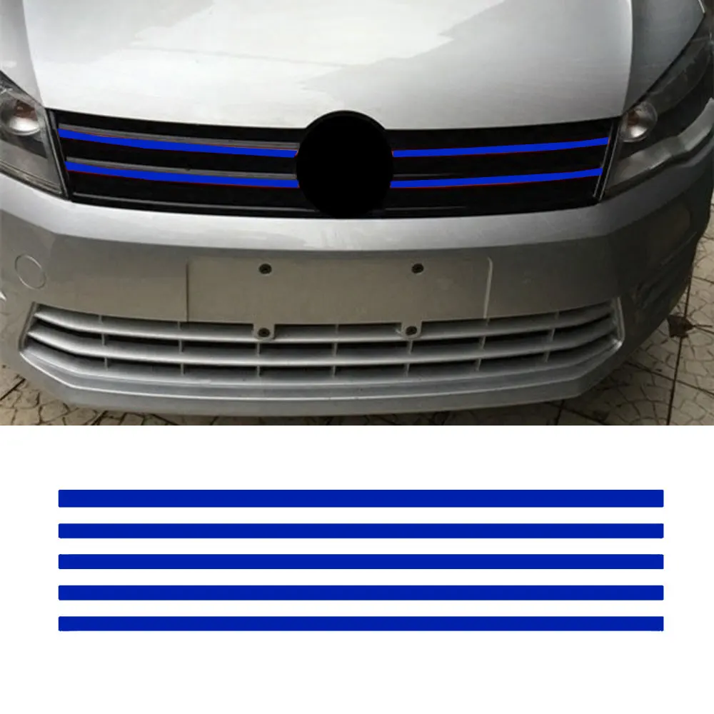 Светоотражающие автомобильные полосы, наклейки на решетку переднего капота, водонепроницаемые автомобильные украшения, автомобильные наклейки для VW Golf 6 7 Tiguan
