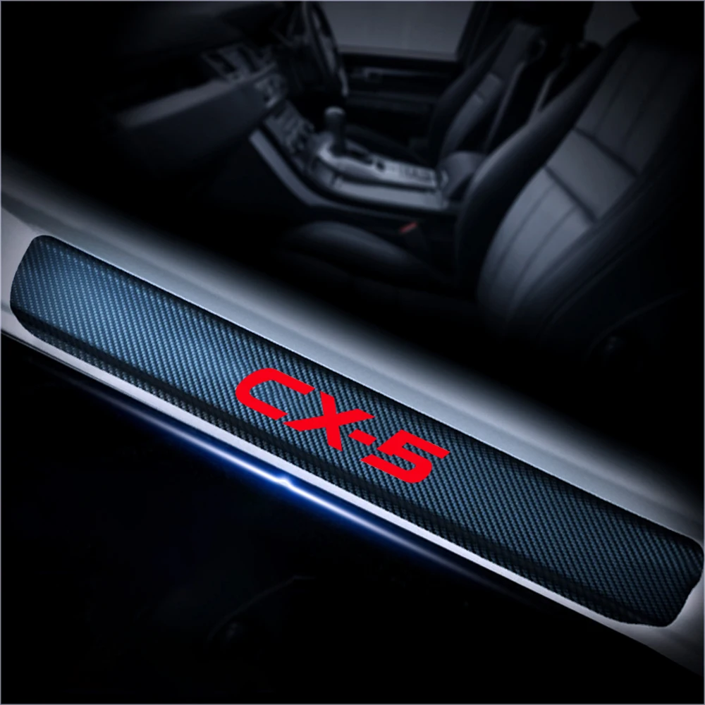 для Mazda CX5 CX-5 CX-3 CX-7 CX 7 CX-30 MX-5 4D Протектор Порога Автомобиля из Углеродного Волокна, Добро Пожаловать, Педаль Украшения, Наклейки 4 шт.