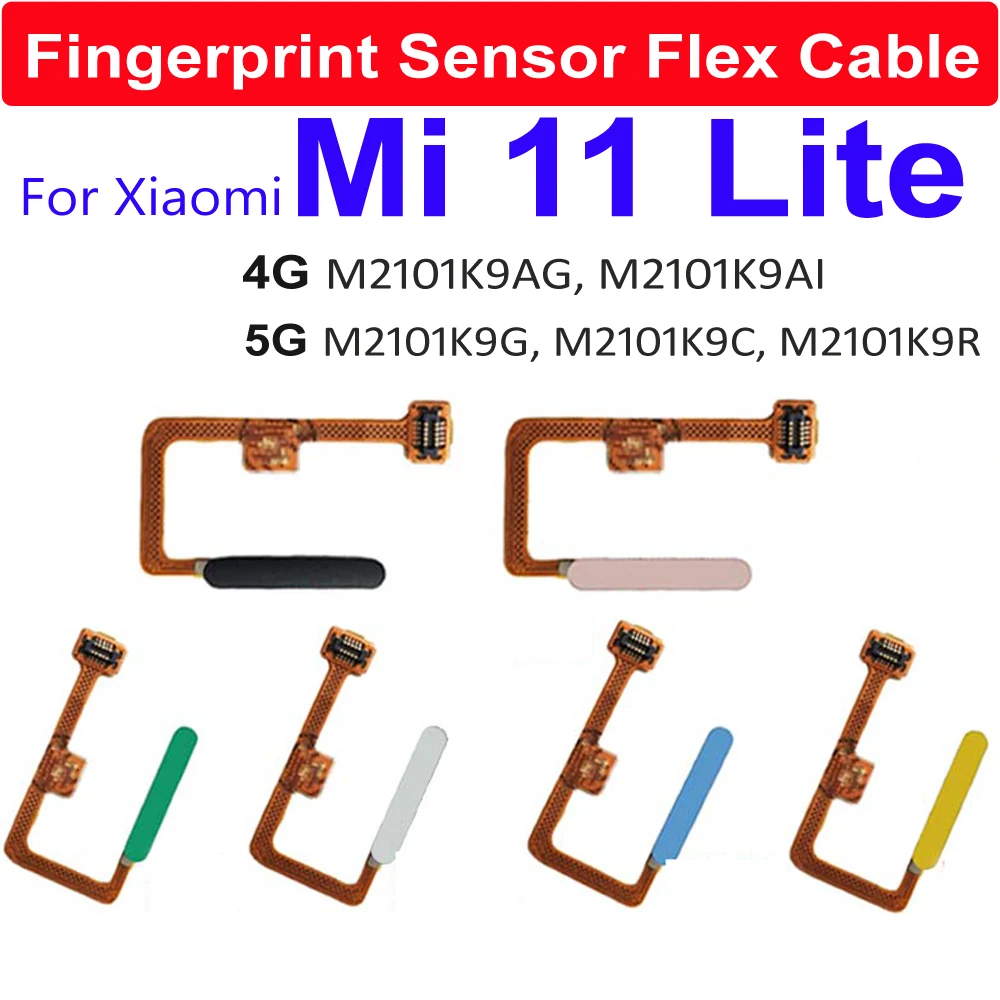 Гибкий Кабель Датчика Отпечатков пальцев Для Xiaomi Mi 11 Lite M2101K9AG 4G Mi 11 Lite 5G M2101K9G Home Touch Flex Лента С Кнопкой Питания