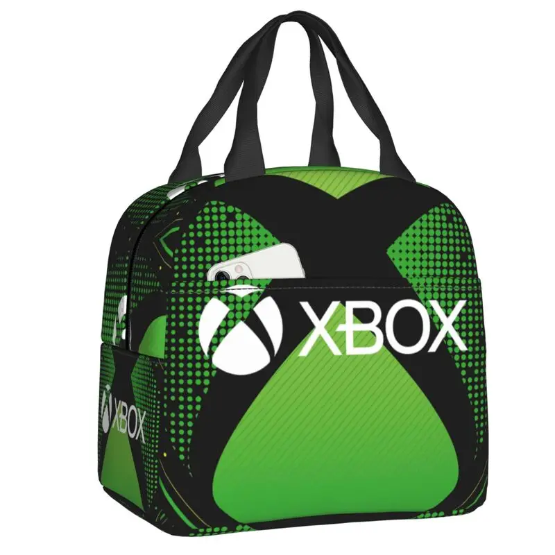 Винтажная изолированная сумка для ланча Xbox 2423 для кемпинга, портативного термоохладителя для видеоигр, коробки для бенто для женщин и детей