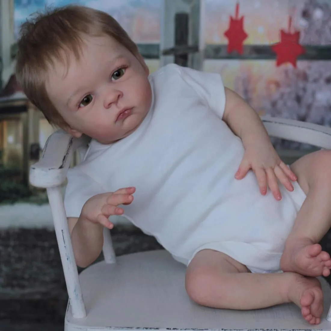 NPK 22-дюймовая мягкая кукла-Реборн, Оскар, проснувшийся ребенок, уже раскрашенная готовая кукла для детского подарка