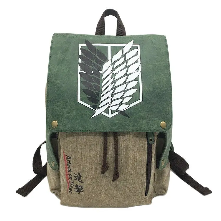 Аниме-рюкзак Attack on Titan, Мультяшный холщовый школьный рюкзак, женский мужской рюкзак, дорожные сумки Midoriya Izuku