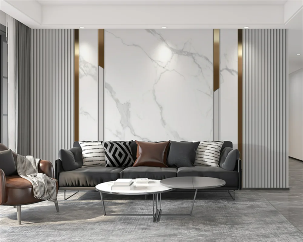 beibehang papel de parede Современный фон для телевизора, индивидуальный диван для гостиной, спальня, имитация керамической плитки, решетка, обои