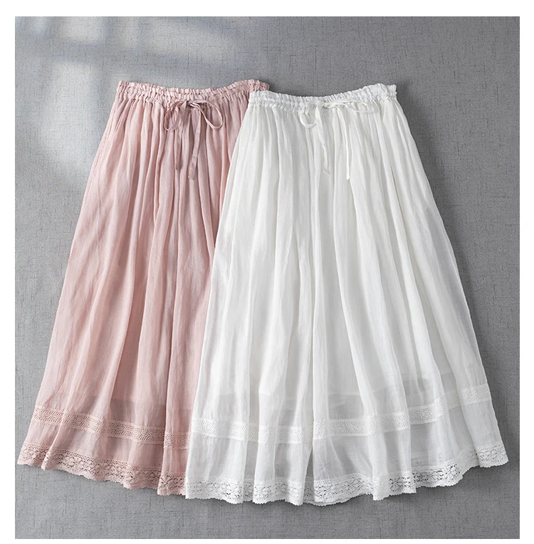 Uoozee 2023, Новые модные женские хлопковые длинные юбки с высокой талией для выхода в свет, однотонные летние юбки для офисных леди.