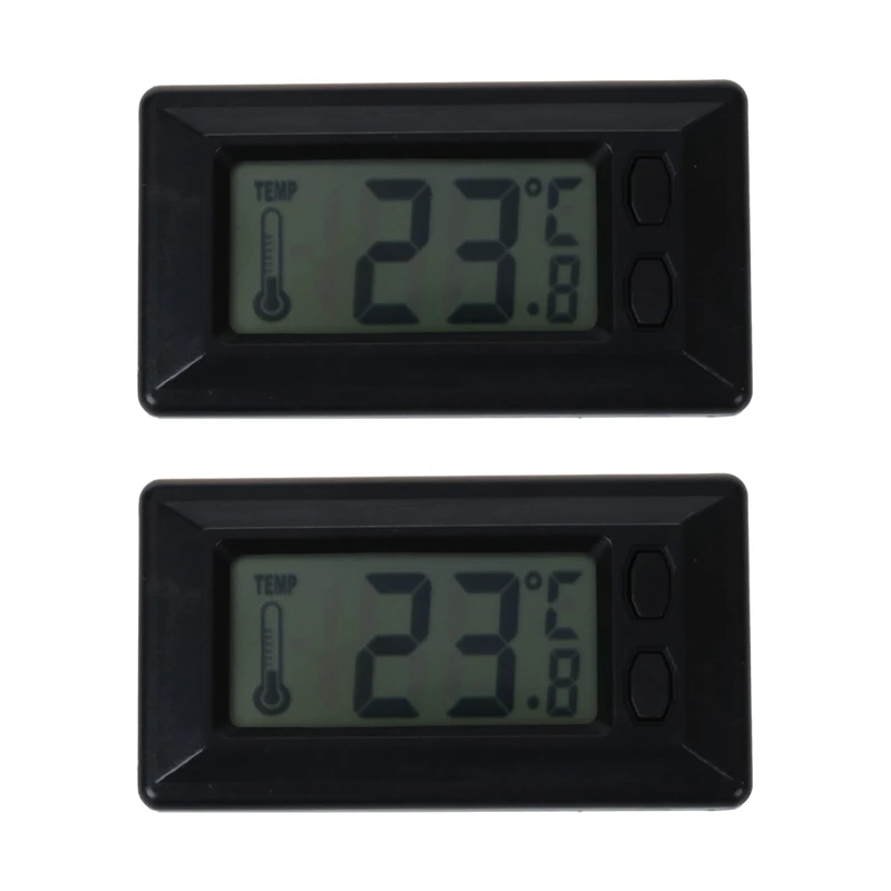 2X ЖК-дисплей с цифровым автомобильным термометром температуры в помещении.
