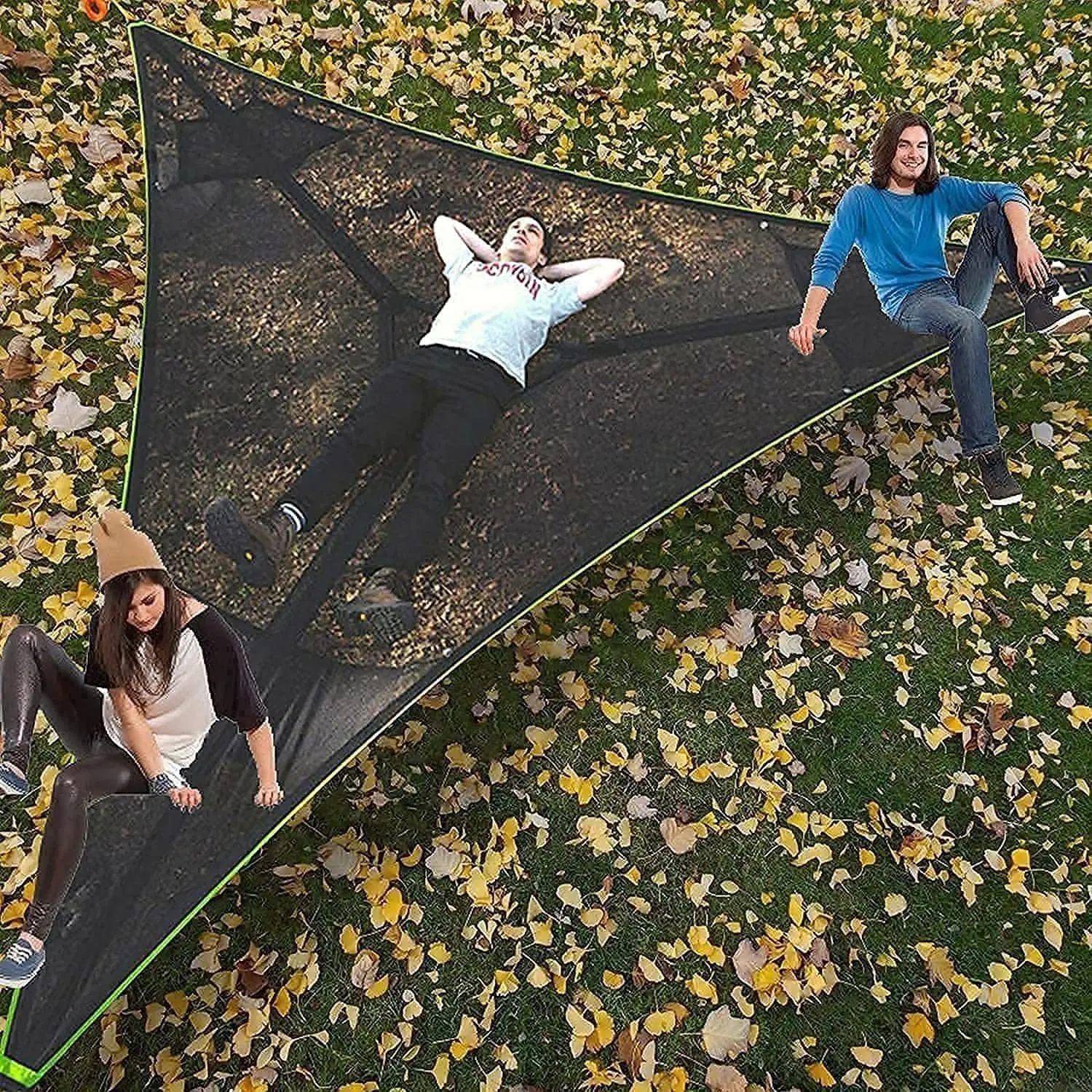 Портативный треугольный гамак 4 м X 4 м x 4 м, воздушный коврик для нескольких человек, Удобный для сна на открытом воздухе, портативный подвесной гамак