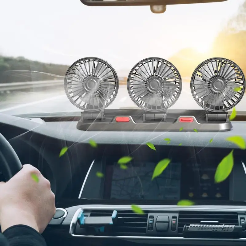 Автомобильный вентилятор USB, Регулируемый вентилятор с 3 головками, Автомобильный электрический вентилятор с низким уровнем шума, Креативный вентилятор на заднем сиденье автомобиля, Автомобильный вентилятор
