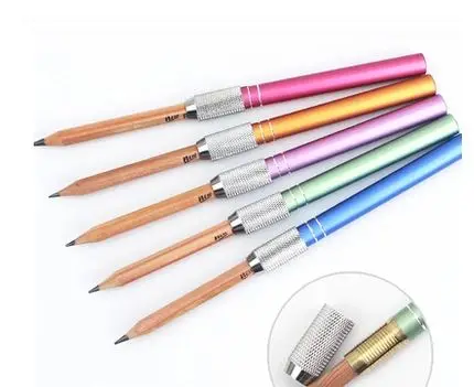 Изысканный металлический удлинитель карандаша для эскизов, удлинитель карандаша для рисования, случайный выбор цвета
