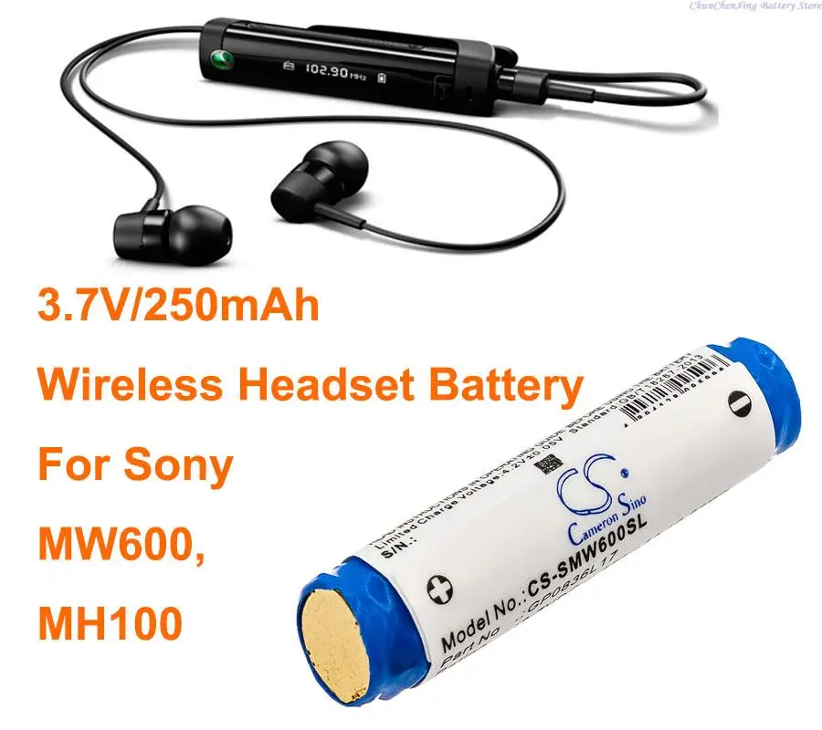Аккумулятор для беспроводной гарнитуры GP0836L17 емкостью 250 мАч для Sony MH100, MW600