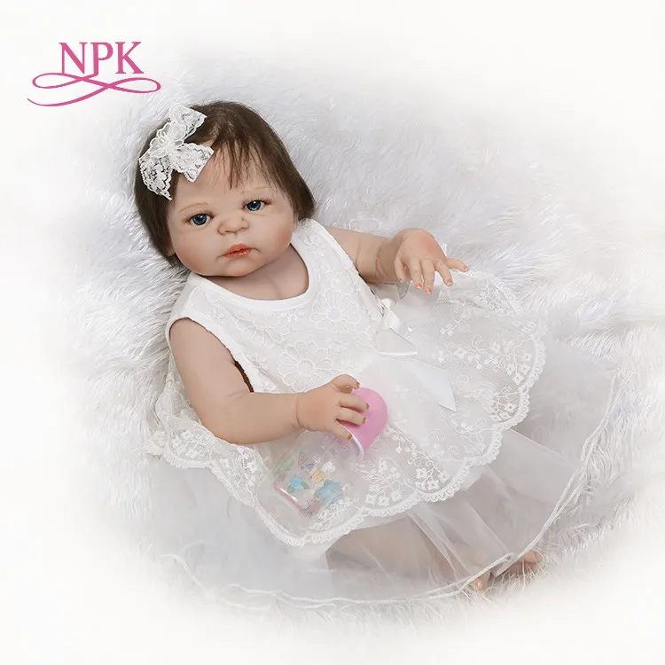 NPK 55 см Силиконовая кукла-реборн игрушки для девочек, реалистичные возрожденные младенцы играют в дом, игрушка в подарок на день рождения для девочек brinquedos bonecas