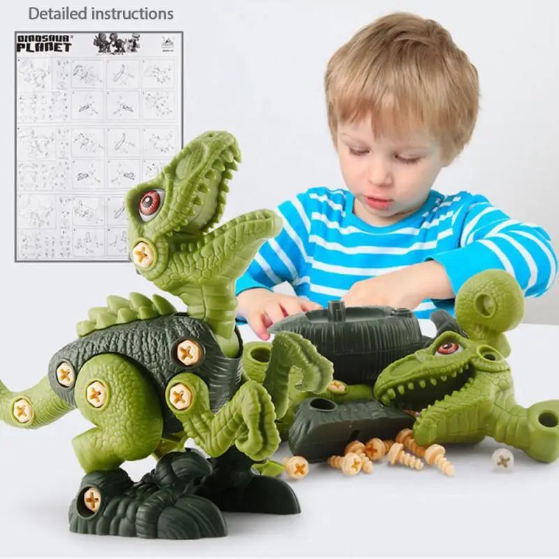 DIY Разборка Сборка игрушки Динозавра Набор Винтов Комбинация гаек Сборка модели динозавра Обучающая игрушка для детей Подарок для детей