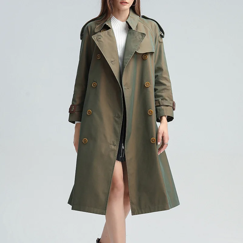 Куртки, женские однотонные пальто-ветровки средней длины, повседневный костюм с двубортным воротником, дизайнерские пальто, Весенняя новая мода, темперамент