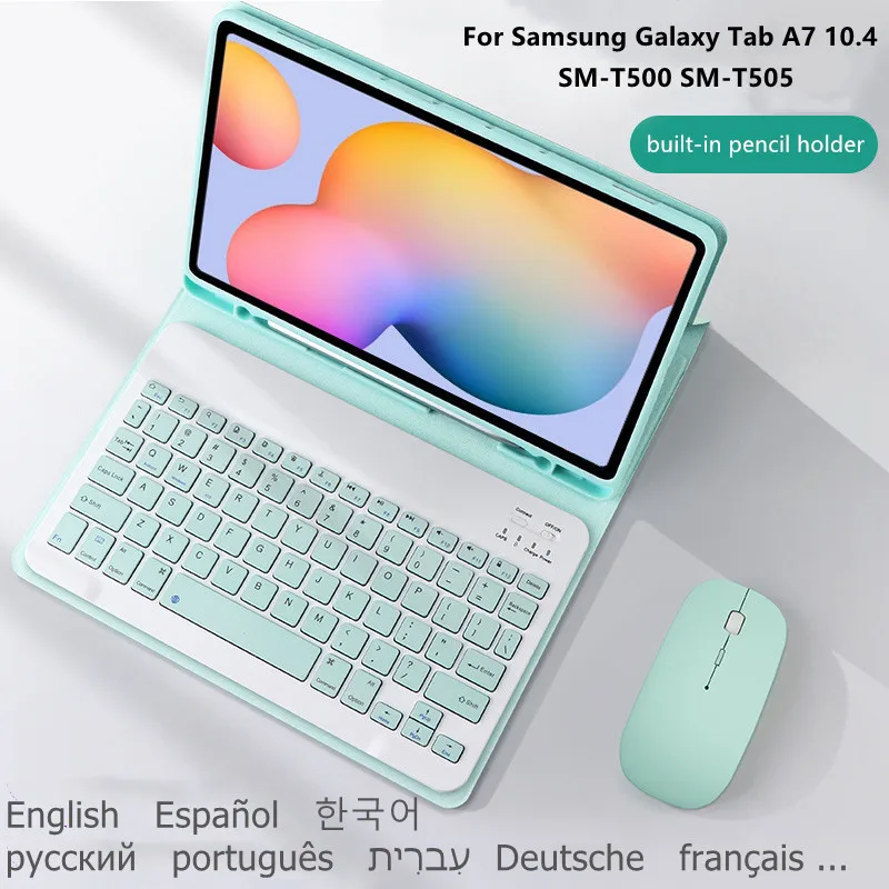 Магнитный чехол-клавиатура для Samsung Galaxy Tab A7 10.4 SM-T500 SM-T505 T500 T505 Чехол Funda для Tab A7 2020 Чехол с клавиатурой