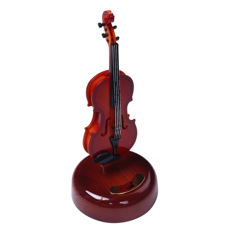 Музыкальная шкатулка 3х скрипки, вращающаяся музыкальная база, классических музыкальных инструментов ящик, подарок для мальчиков девочек день рождения Рождество