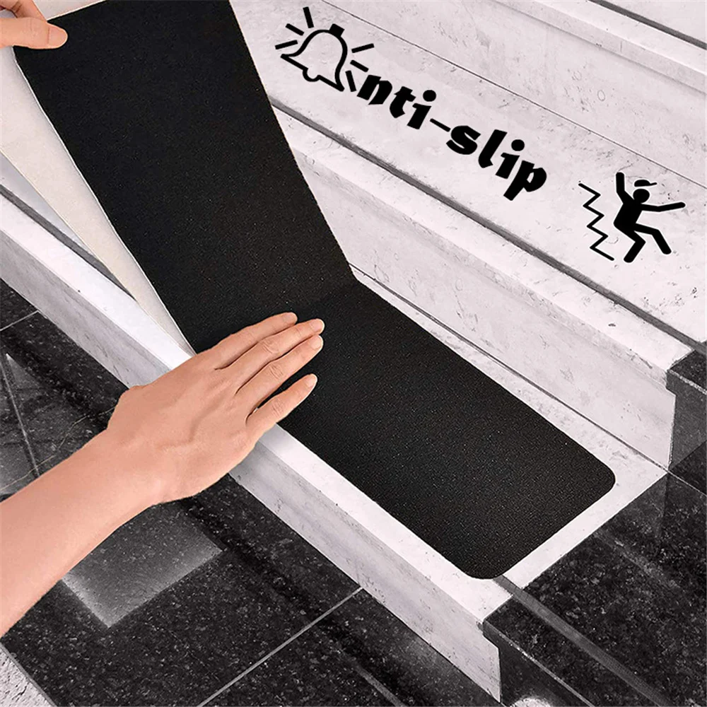 Расширяющаяся черная противоскользящая лента, Самоклеящиеся формовочные наклейки для пола в ванной, противоскользящий износостойкий клей, защитная ступенька для лестницы из ПВХ
