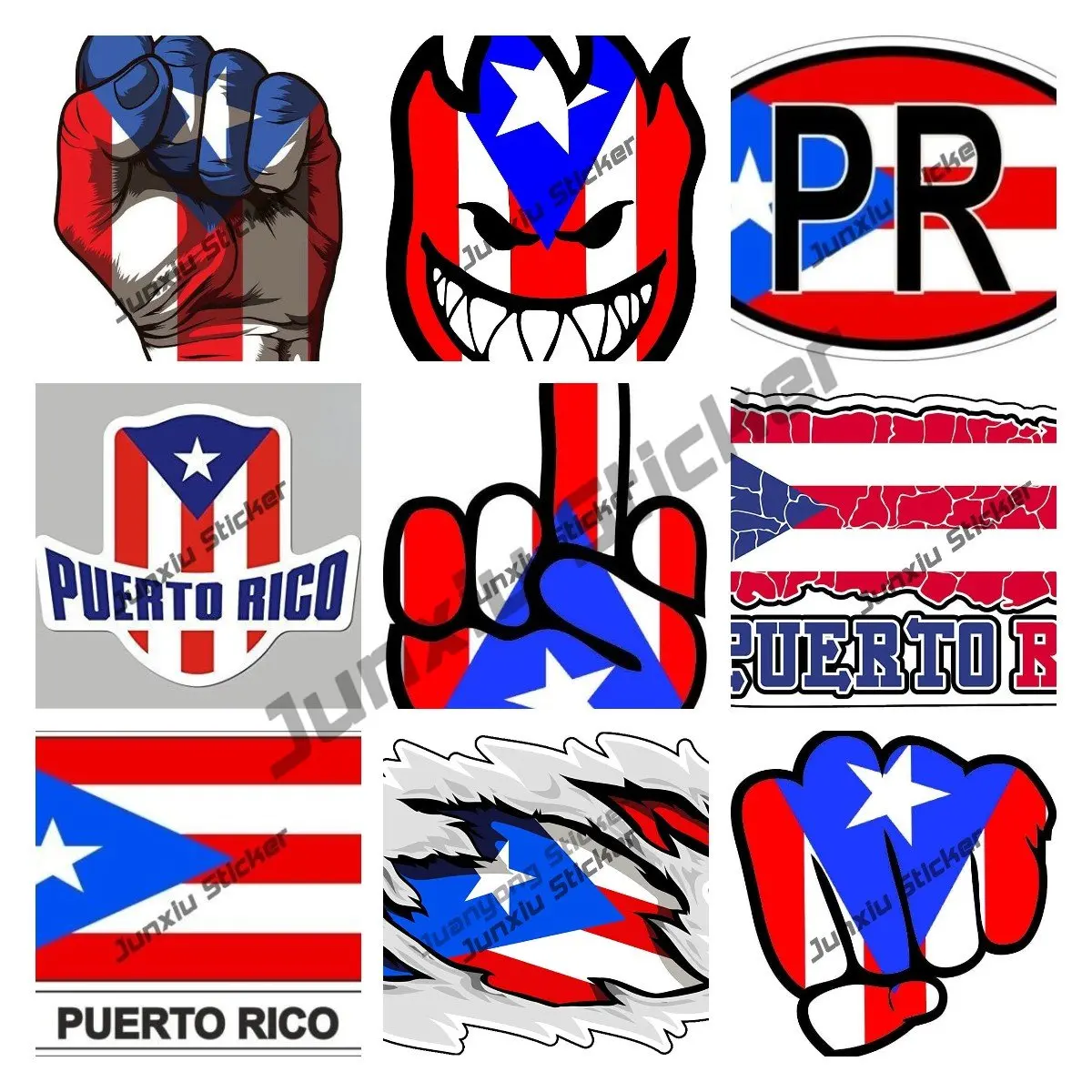 Виниловая Наклейка с Флагом Пуэрто-Рико Victory Gesture Tactics PR-Наклейка с Флагом Пуэрто-Рико Наклейка на Окно автомобиля Аксессуары для Бампера