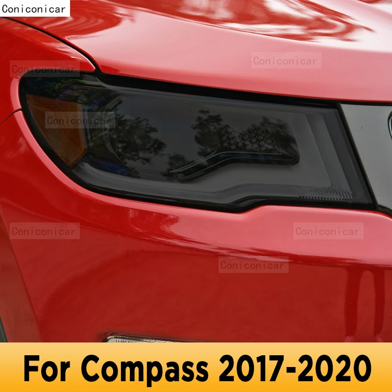 Для Compass 2017-2020, внешняя фара автомобиля, защита от царапин, Оттенок передней лампы, защитная пленка из ТПУ, аксессуары для ремонта, наклейка