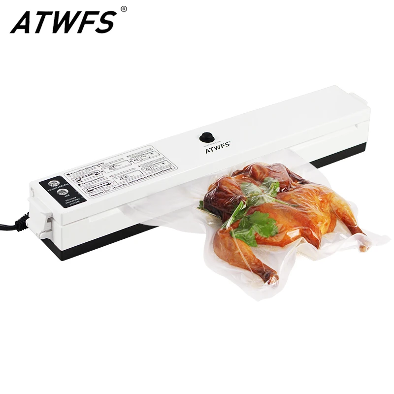 ATWFS Пищевой Вакуумный Упаковщик Для Хранения Упаковки, Запайки Кухонного Вакуумного Контейнера Packer Food Saver с 15шт Вакуумным Пакетом