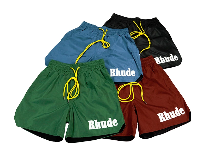 Новое поступление Rhude, летние повседневные шорты свободного кроя с вышитым логотипом для мужчин, пляжные шорты