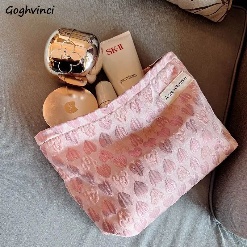 Косметички Sweet Heart на молнии, модные Женские косметички Ins, Корейская портативная сумка для хранения туалетных принадлежностей, сумка для мытья большой емкости