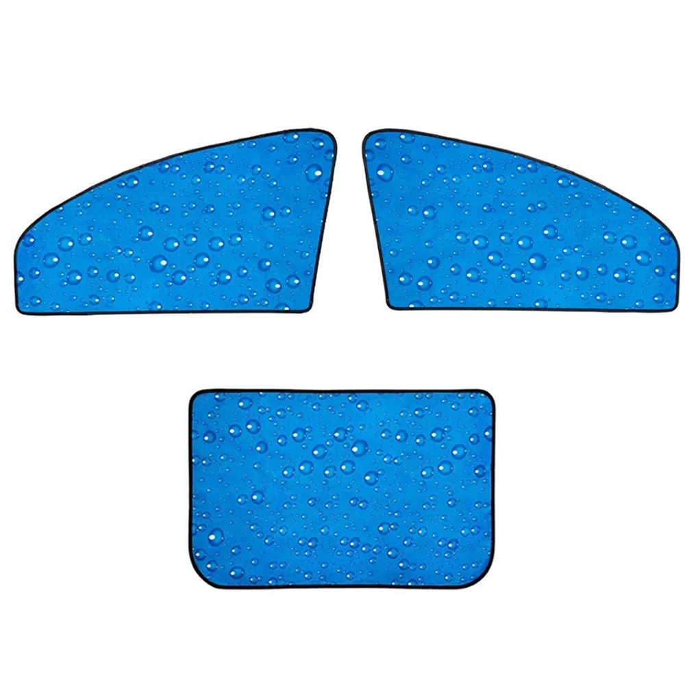 Складной Синий солнцезащитный козырек на магнитном стекле автомобиля Справа / слева /сзади, капли воды, солнцезащитный козырек из полиэстера, универсальный для внедорожника Хэтчбек