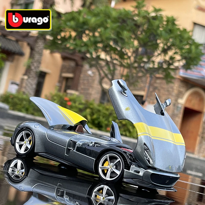 Burago 1:24 Ferrari Monza SP1 Концепт-кар Из сплава, Модель Спортивного Автомобиля, Изготовленная на заказ, Металлическая Игрушка, Модель Гоночного Автомобиля, Имитация Детских Подарков
