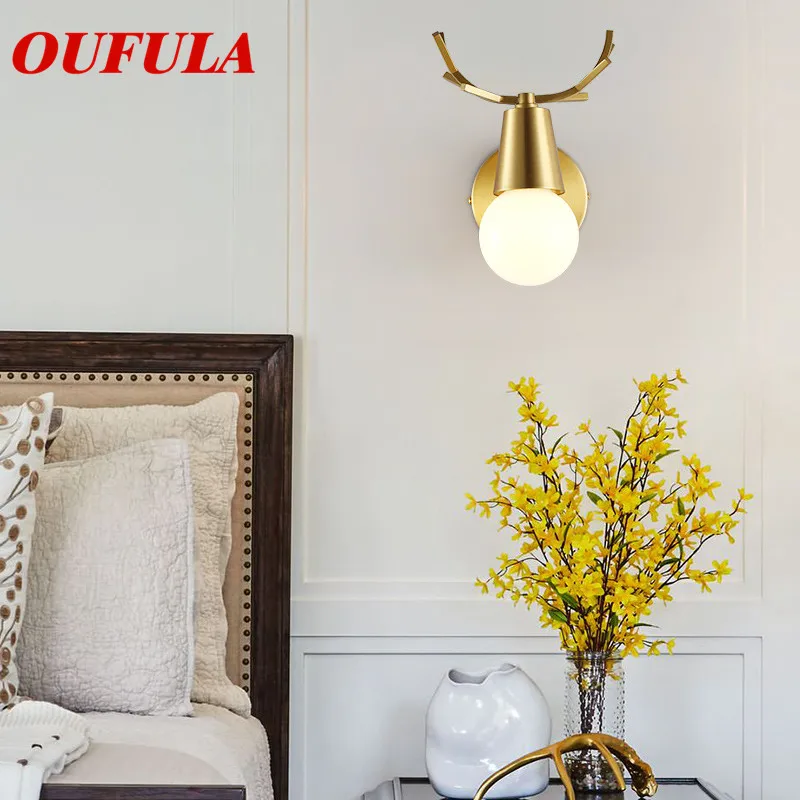 Настенные светильники OUFULA Для помещений, Светильник из меди, современное светодиодное бра, современное креативное украшение для дома, Фойе, Коридор, Спальня 