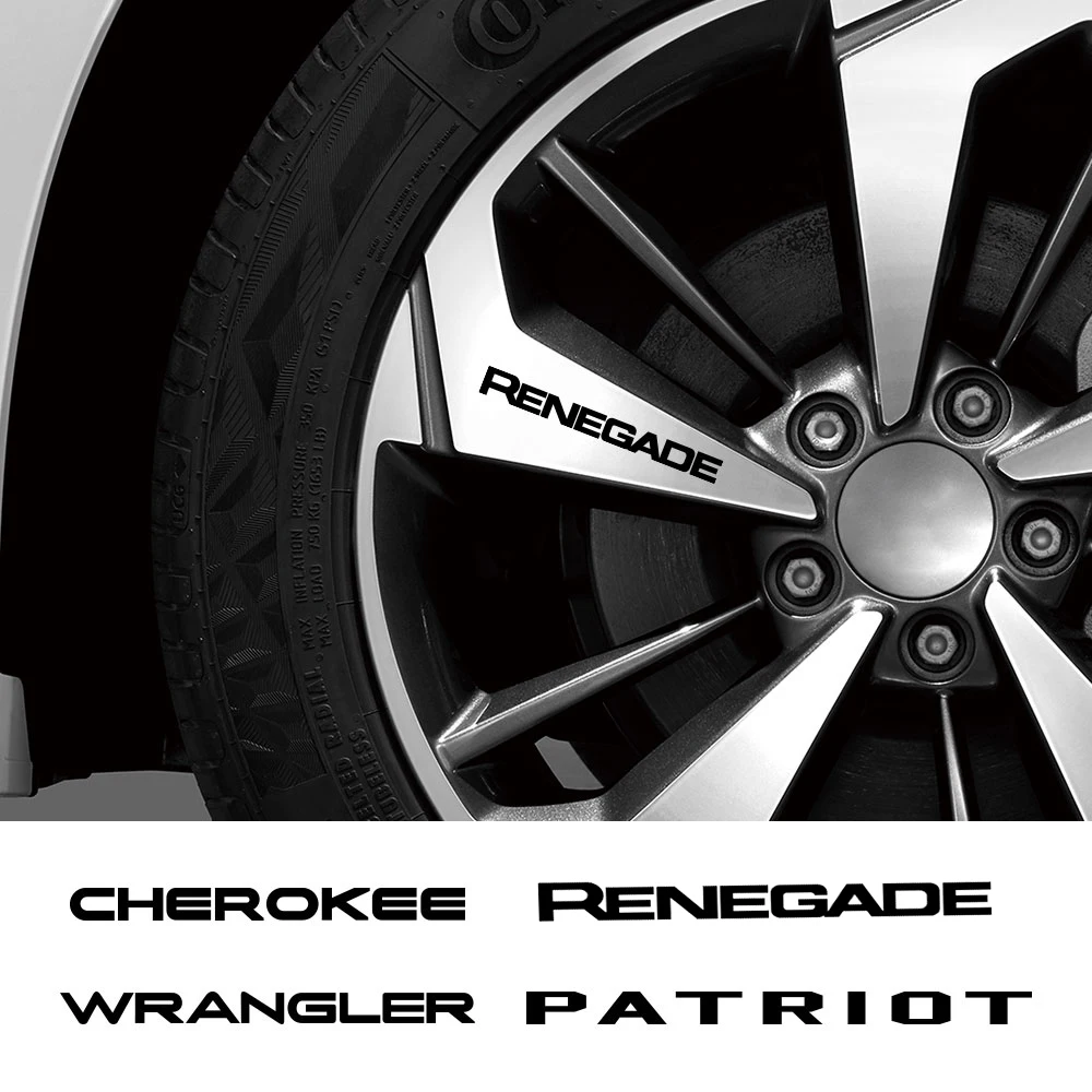 4ШТ Наклейки На Обод Колеса Автомобиля Для Jeep Renegade Patriot Wrangler Cherokee Compass TrailHawk Автоаксессуары Виниловый Декор Наклейка