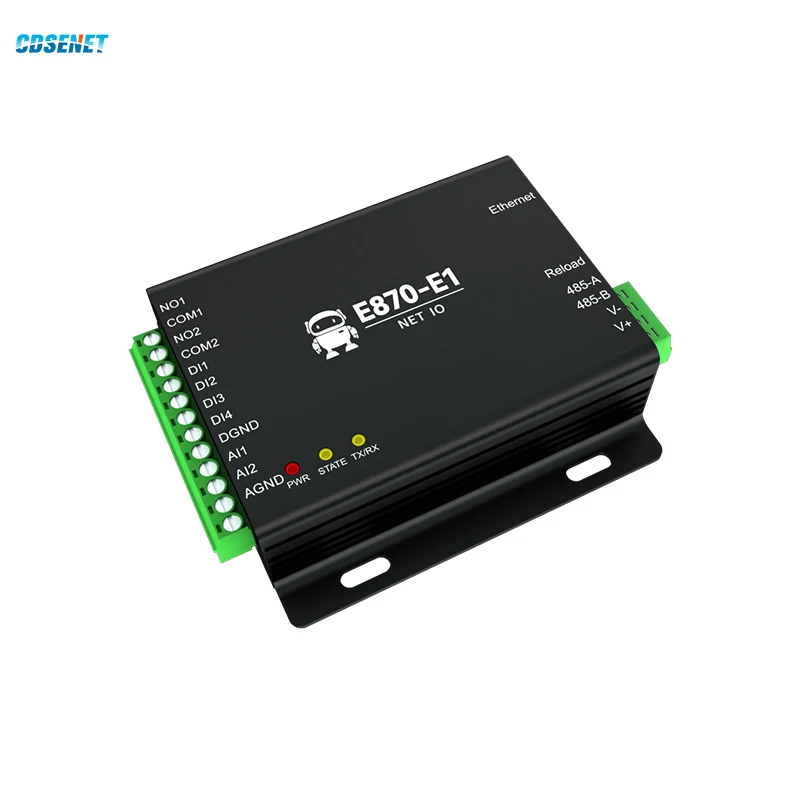Контроллер ввода-вывода пограничного шлюза сбора данных Ethernet RS485 4DI + 2DO + 2AI CDSENT E870-E1 TCP/UDP/MQTT Протокол Modbus DC 8 ~ 28V