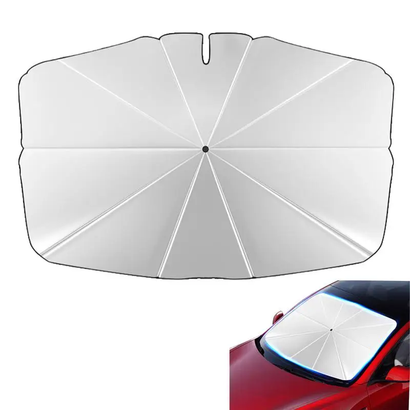 Солнцезащитный козырек на лобовое стекло автомобиля Зонт Солнцезащитный козырек для окна Tesla Летняя солнцезащитная теплоизоляционная ткань для затенения передней части автомобиля