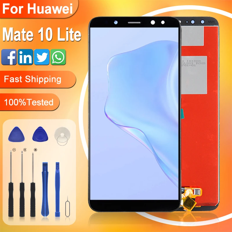 Catteny 5,9 Дюймов Для Huawei Mate 10 Lite ЖК-Сенсорная панель Дигитайзер В Сборе Замена Дисплея RNE-L21 Nova 2i С Рамкой