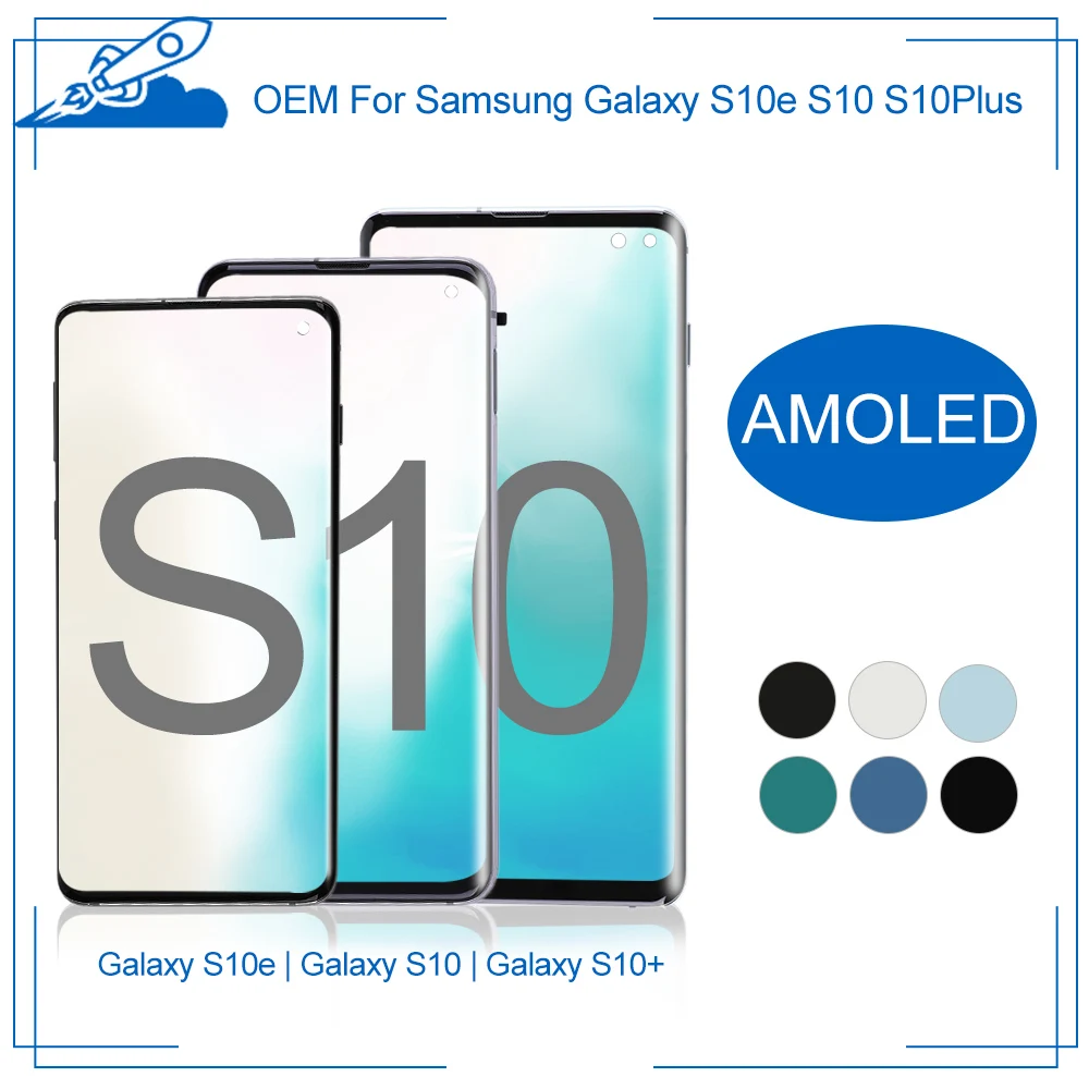 OEM Для Samsung Galaxy S10 S10e Plus OLED сенсорный экран AMOLED дисплей дигитайзер с рамкой Замена в полной сборке Совершенно Новый