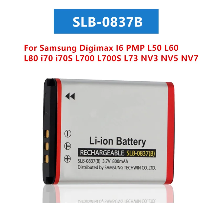 SLB-0837B SLB-0837 (B) SLB0837B Аккумулятор для камеры Samsung Digimax I6 PMP L50 L60 L80 i70 i70S L700 L700S L73 NV3 NV5 NV7
