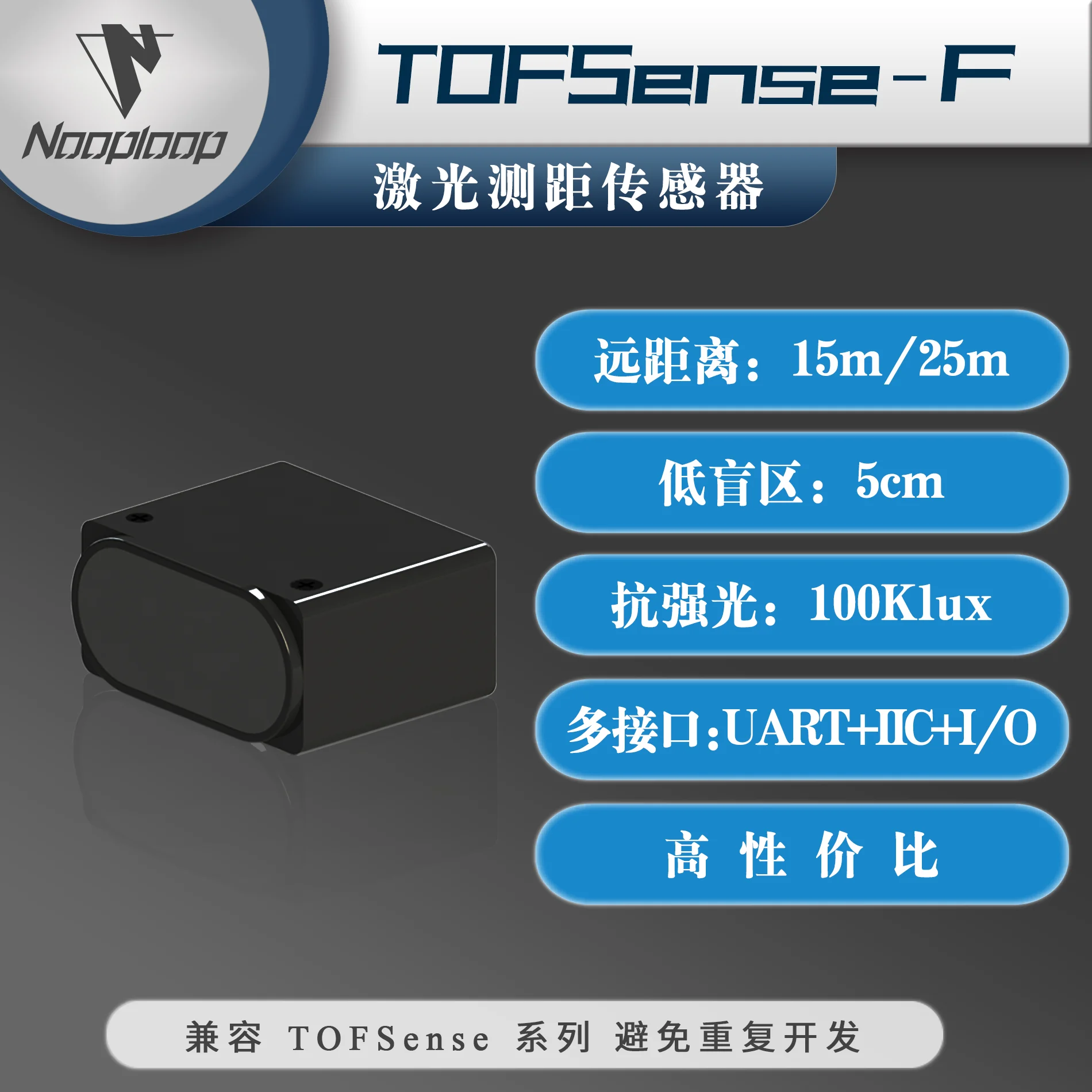 Лазерный датчик дальности TOFSense-F Радарный модуль последовательный порт UART IIC Циркуляция воздуха для предотвращения препятствий