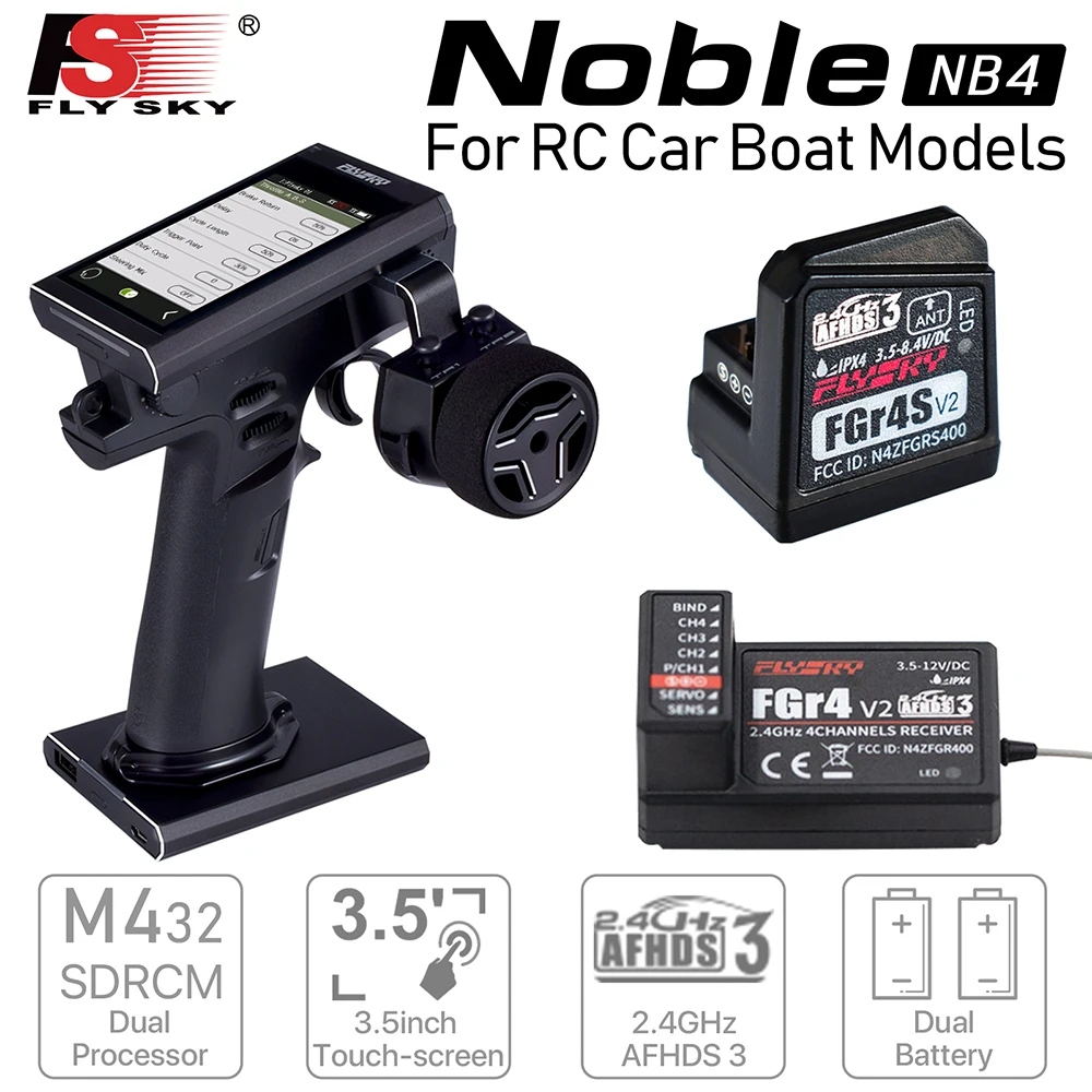 Радиоуправляемый передатчик и приемник Flysky Noble NB4 FGR4 FGR4S для радиоуправляемых моделей автомобилей лодок 2.4 G 4CH