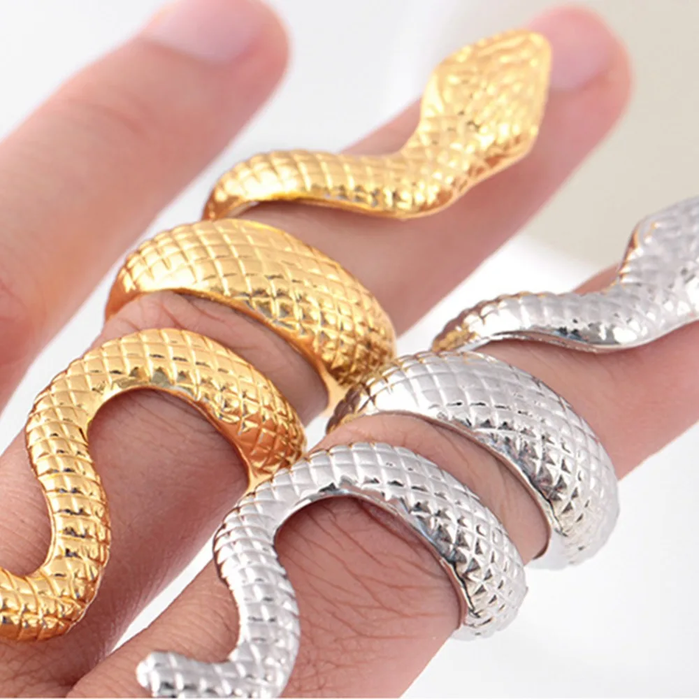 Новое Модное Металлическое кольцо в стиле панк-рок, Винтажные кольца-Змеи для мужчин и женщин, ювелирные изделия