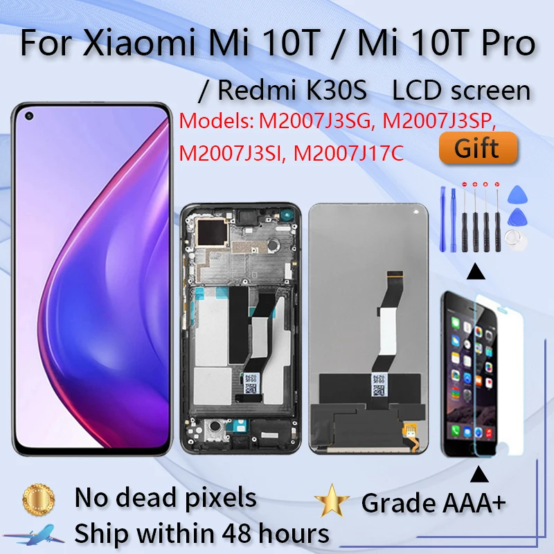 Супер ЖК-дисплей для Mi 10T 5G Замена сенсорного ЖК-экрана Поддержка отпечатков пальцев для Xiaomi Mi 10T Pro ЖК-дисплей для Redmi K30s