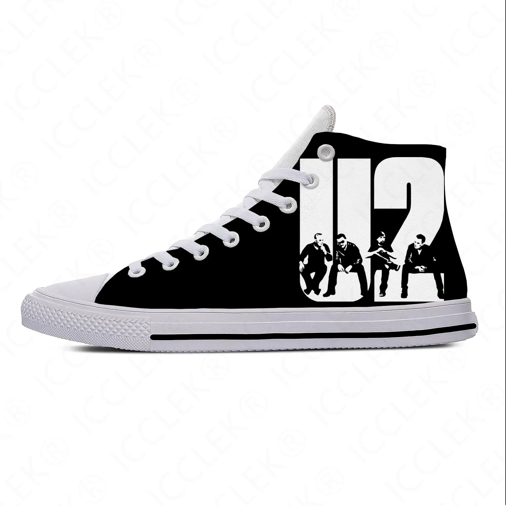U2 Высокие кроссовки музыкальная рок-группа Мужская Женская повседневная обувь для подростков Кроссовки с 3D принтом Дышащая легкая обувь