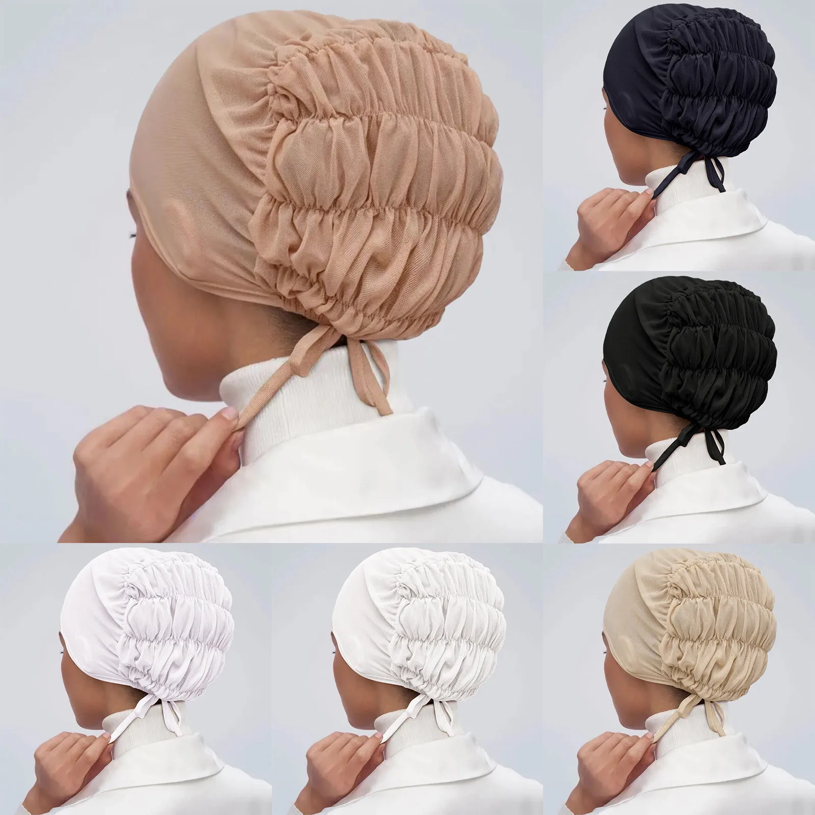 Мягкая Модальная мусульманская Шляпа-тюрбан, Внутренний Хиджаб, Исламский Шарф, Капор, Индийская Шляпа, Женская Повязка На голову, Turbante Mujer Шляпа оптом