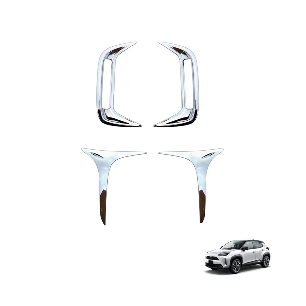 Комплект противотуманной рамы переднего фонаря + комплект противотуманной рамы заднего фонаря для Toyota Yaris Cross 2020 2021