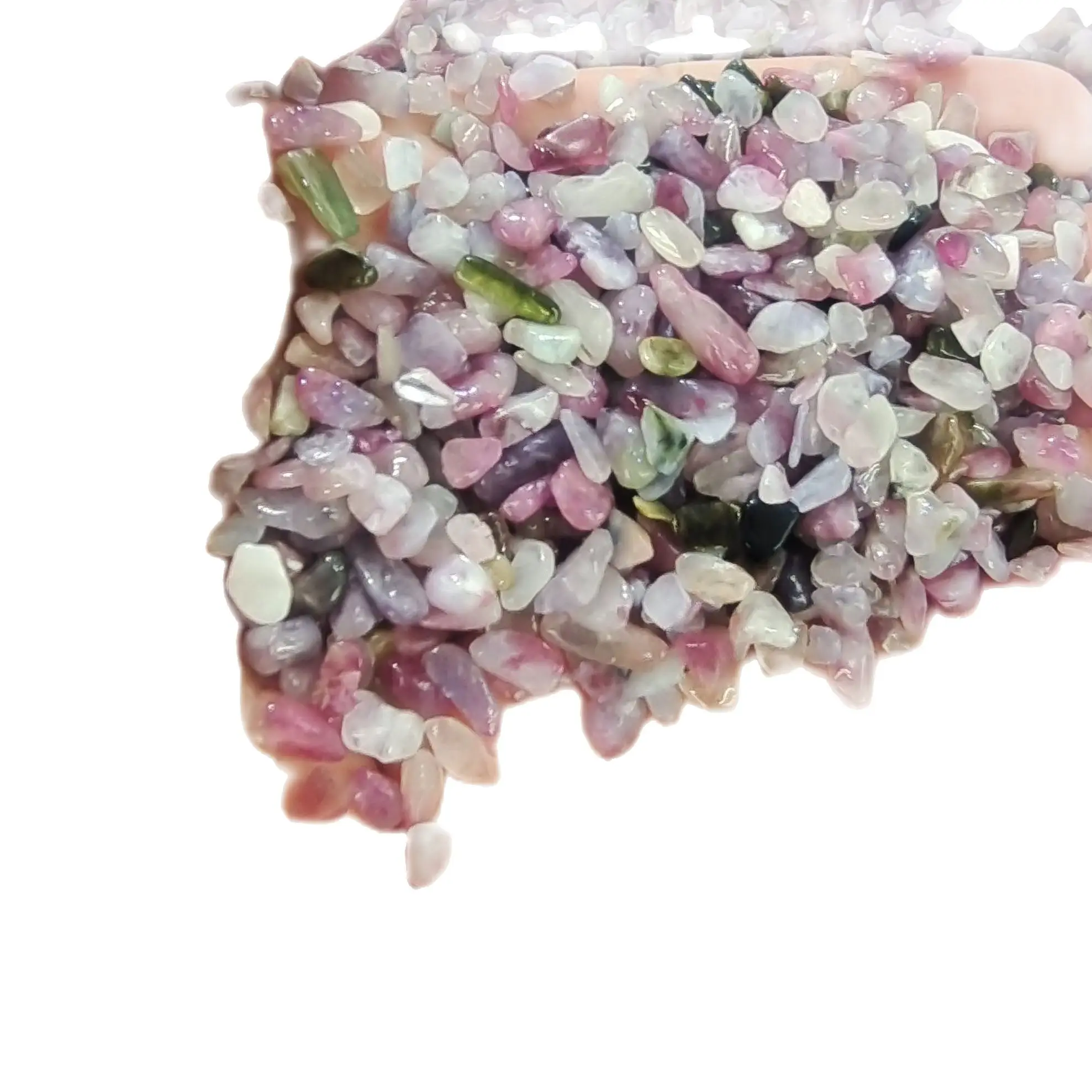 4-6 мм 1000 г натурального цветного Турмалина, Гравий, камень для размагничивания, Украшение для ландшафтного дизайна Аквариума, Целебный кристалл