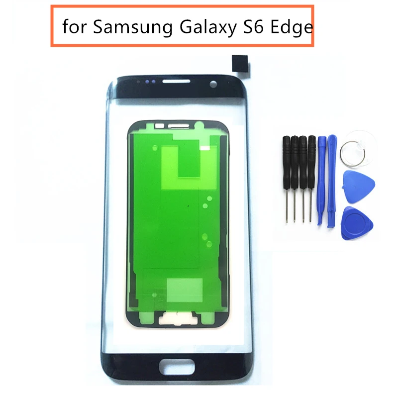 для Samsung Galaxy S6 Edge G925 Сенсорный Экран Передняя Стеклянная Панель Крышка Наружный Стеклянный Объектив Замена Запасных Частей Для Ремонта + Клей 3 М